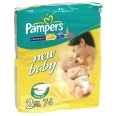 Подгузники "Pampers New Baby", 3-6 кг, 74 шт 74 штуки Состав 74 подгузника инфо 8371h.